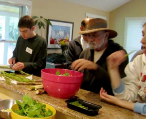 Prepping and noshing on milkweed 